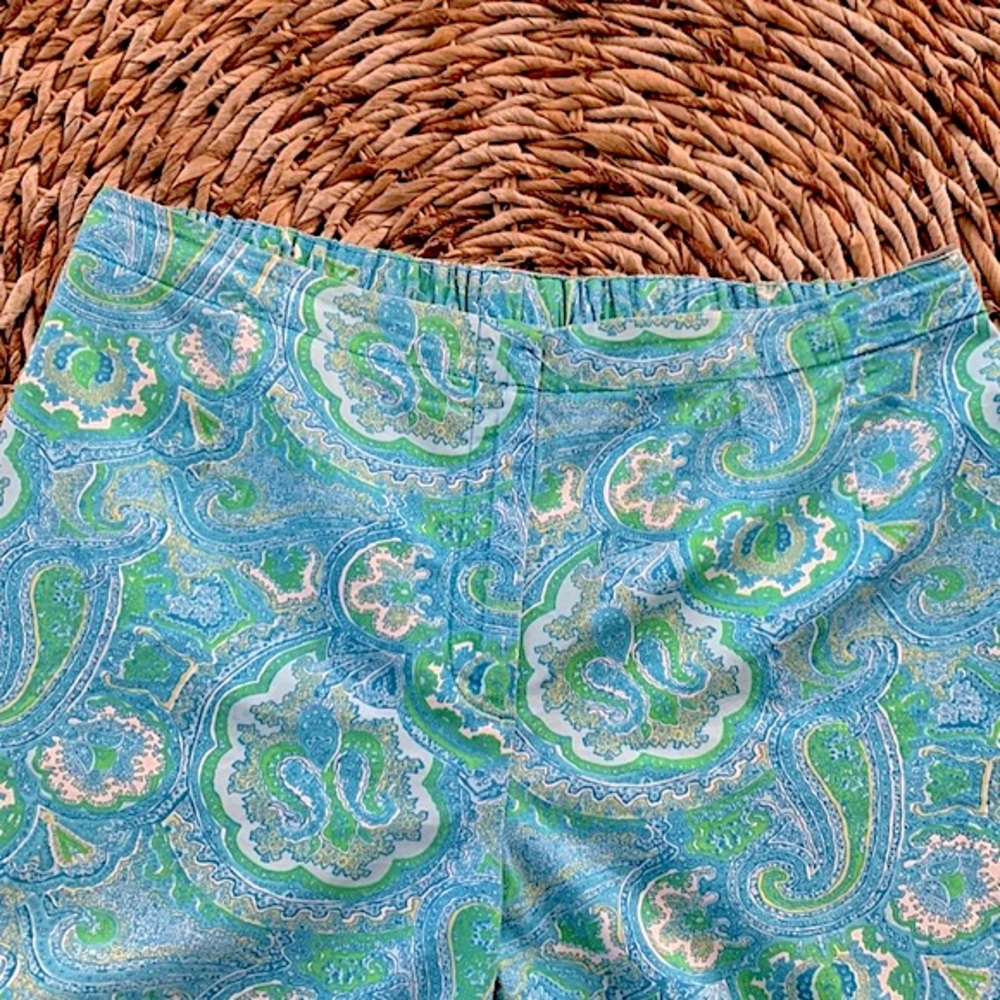 Talbots Green Paisley Cropped Pants - Picture 4 of 9